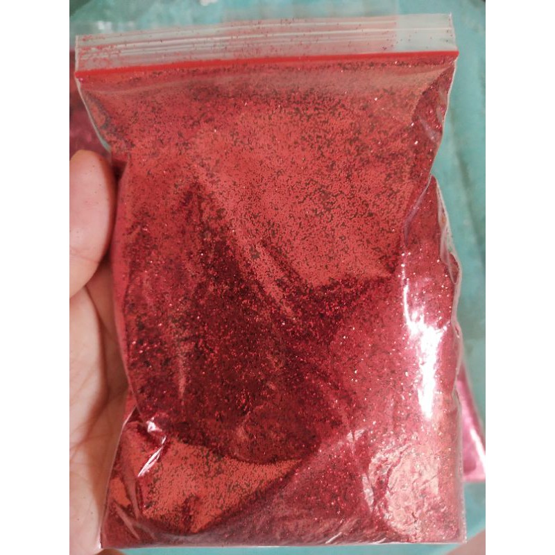 SERBUK GLITTER WARNA MERAH / RED  500 GRAM