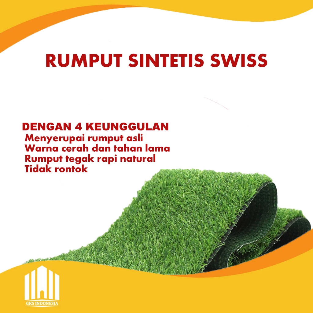 Rumput Sintetis Meteran Outdoor Indoor Swiss Jepang 50 mm 100 x 50 cm Best Quality