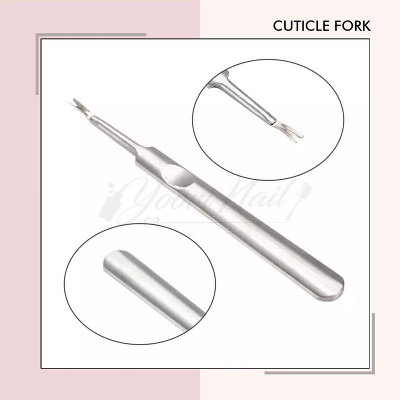 Cuticle fork nail art pemotong pendorong kutikula manicure lidah ular pedicure stainless steel