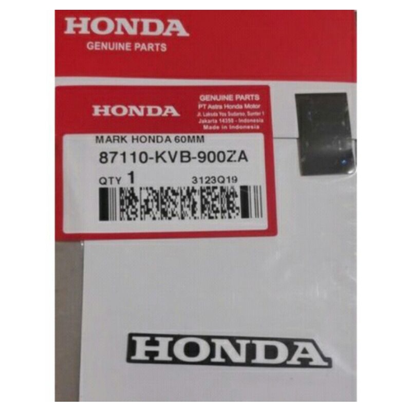 Mark stiker sticker tulisan HONDA 60mm New Beat FI ESP POP bisa semua HONDA ORI AHM 87110-KVB-900ZA