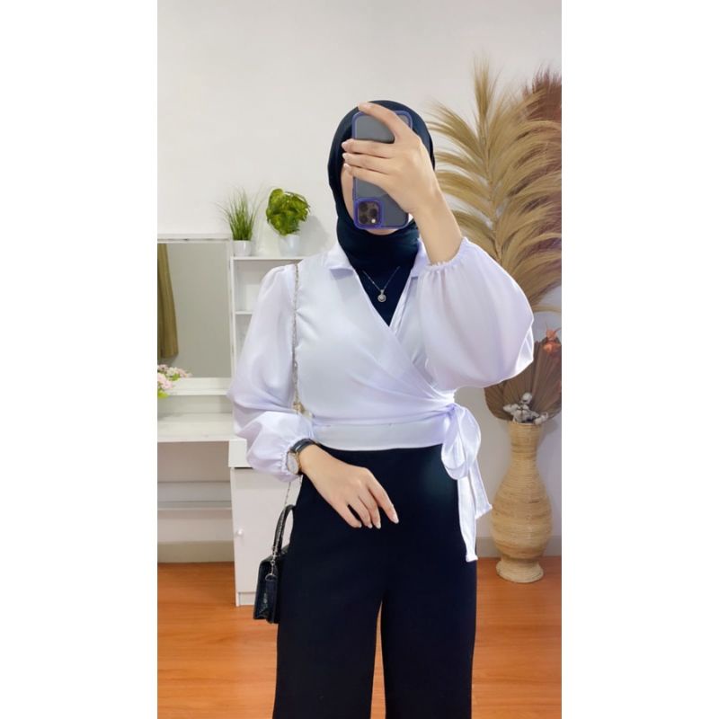 OUTER WRAP BLOUSE IKAT LENGAN PANJANG