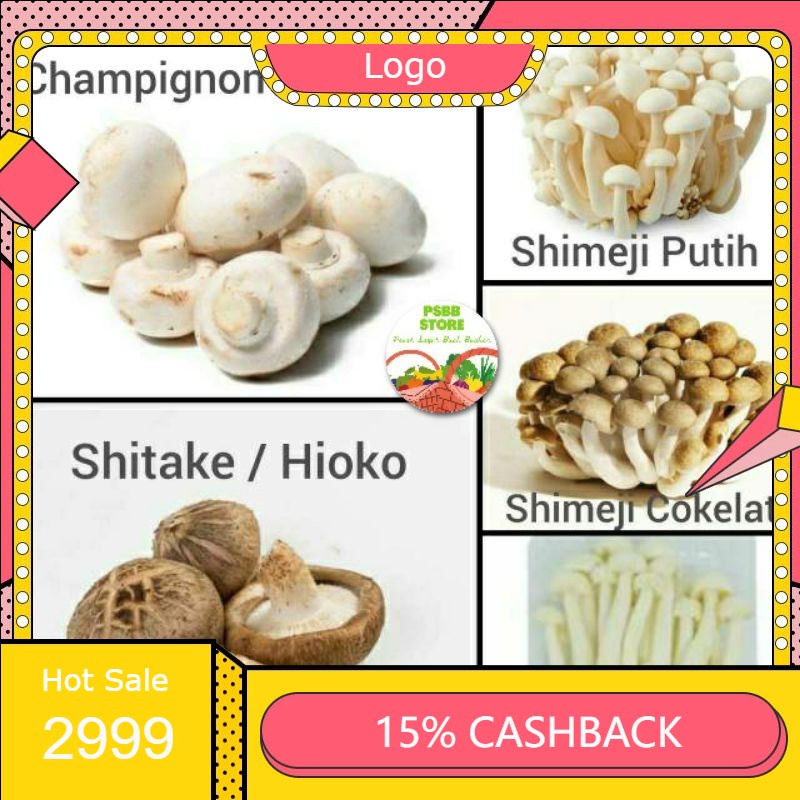 

RENGKEK SURABAYA - Jamur Champignon / Shitake / Hioko / Shimeji Cokelat / Putih / Salju - Per Pack
