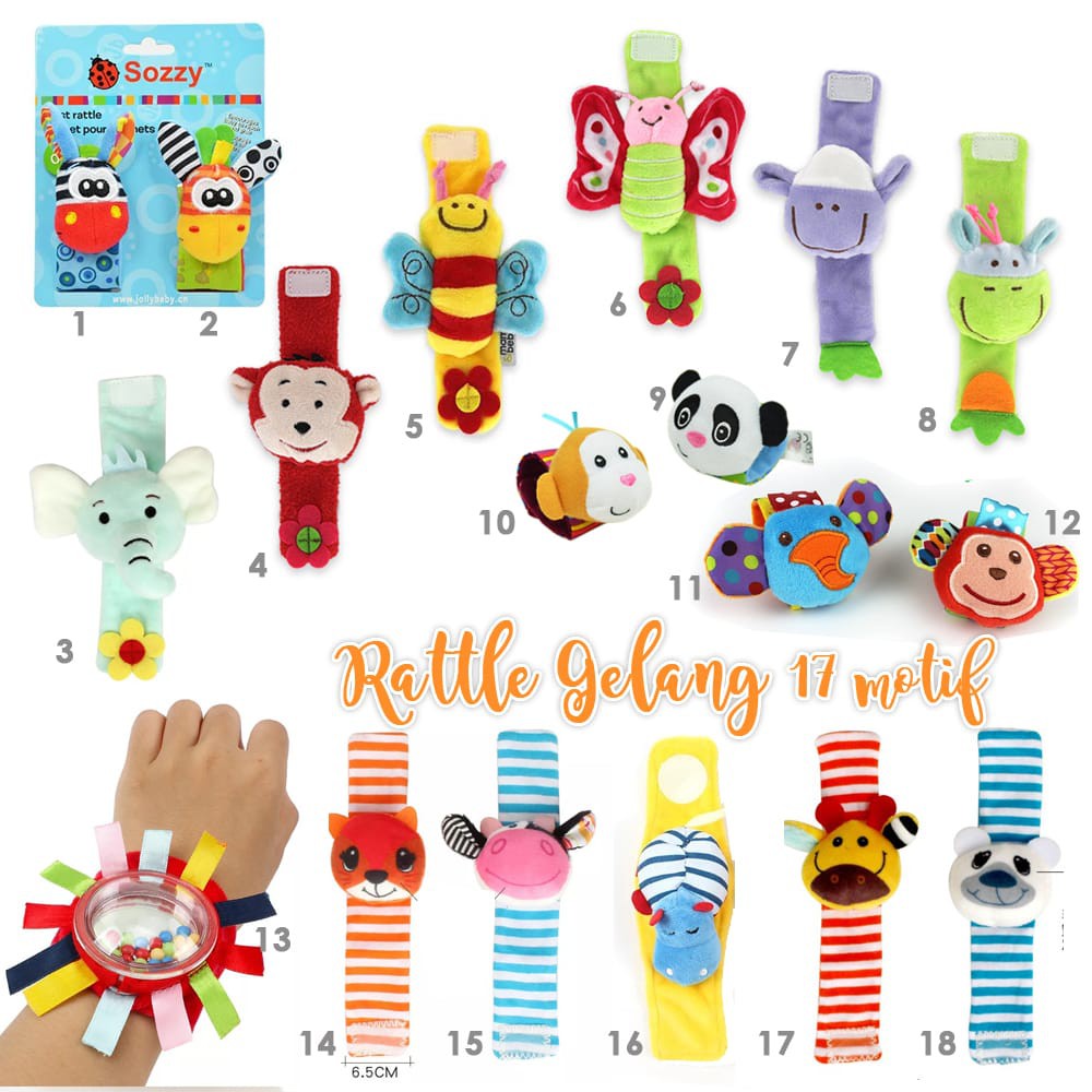 GELANG RATTLE BAYI - RATTLE BRACELET BABY  Mainan Melatih Pendengaran Bayi