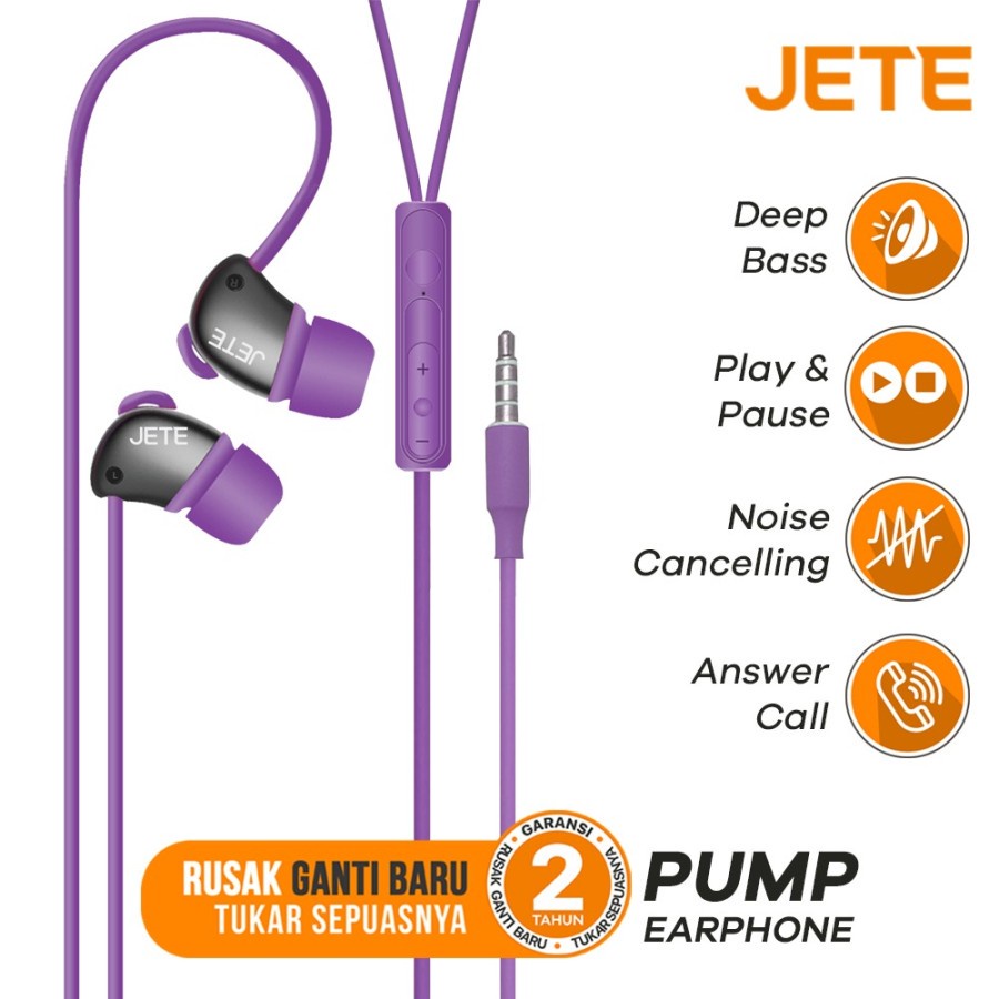 Headset | Earphone | Handsfee Bass JETE Pump - Garansi Resmi 2 Tahun