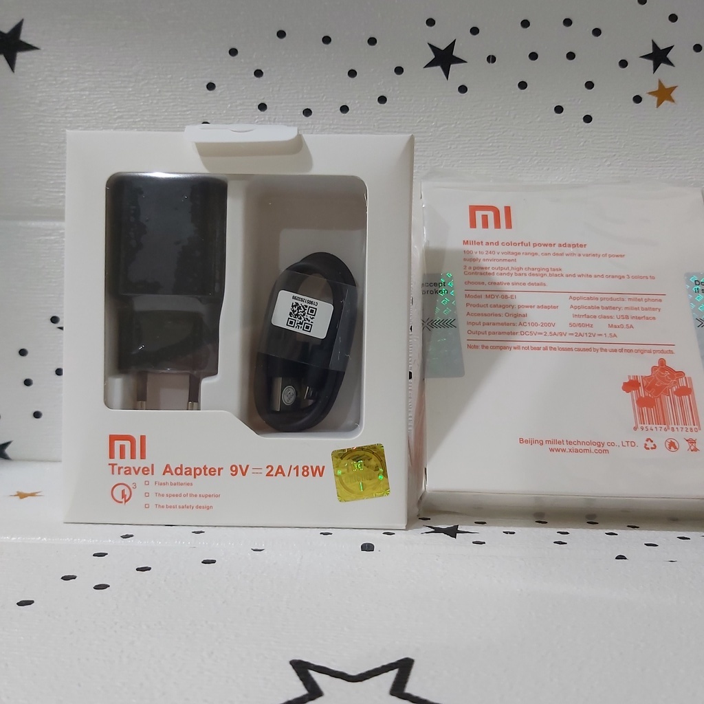 Charger Xiaomi micro USB/Type C Original 100% Fast Charging 9V 2A 18W