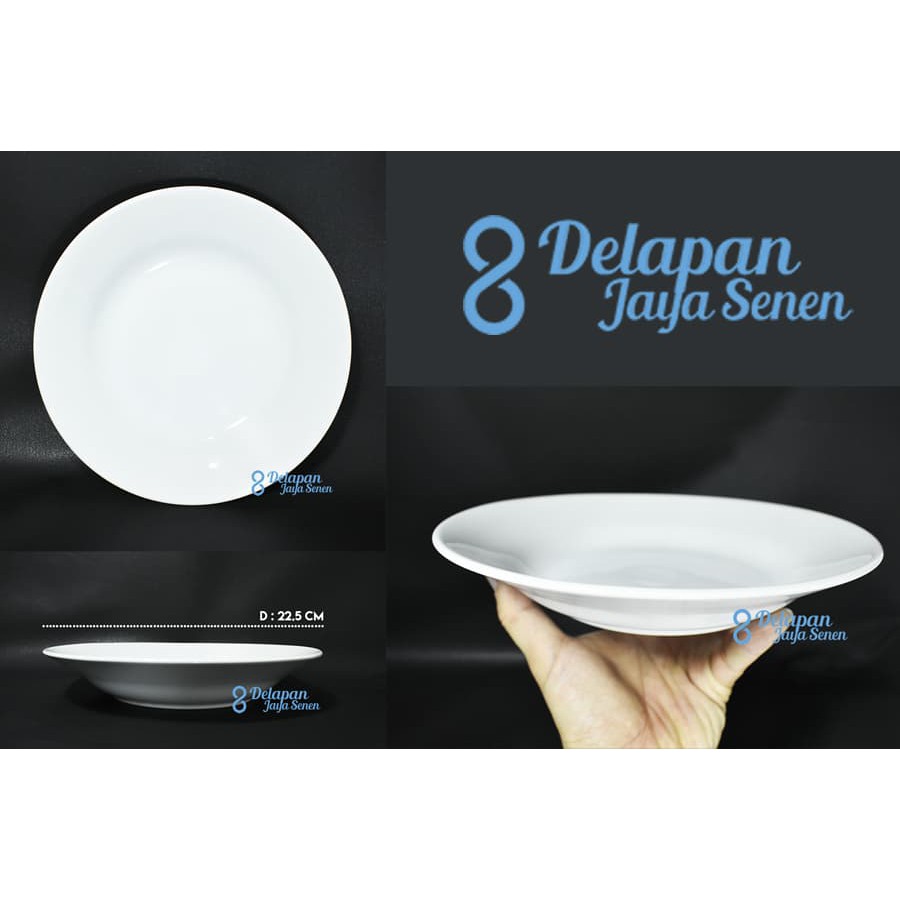 Piring Porselen Putih Polos | Piring Makan Porselen 9 INCH SUNBIRD