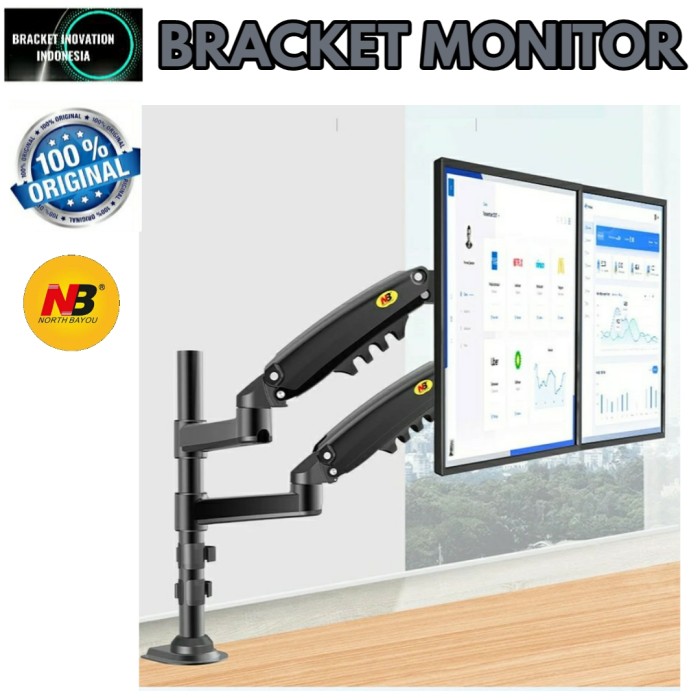 NB NORTH BAYOU H160 2-Screen Display Bracket Monitor Arm 17-27 inch