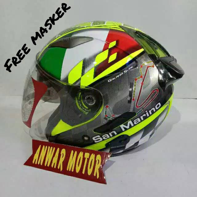 HELM KYT GALAXY SLIDE SAN MARINO Yellow Fluo/Black
