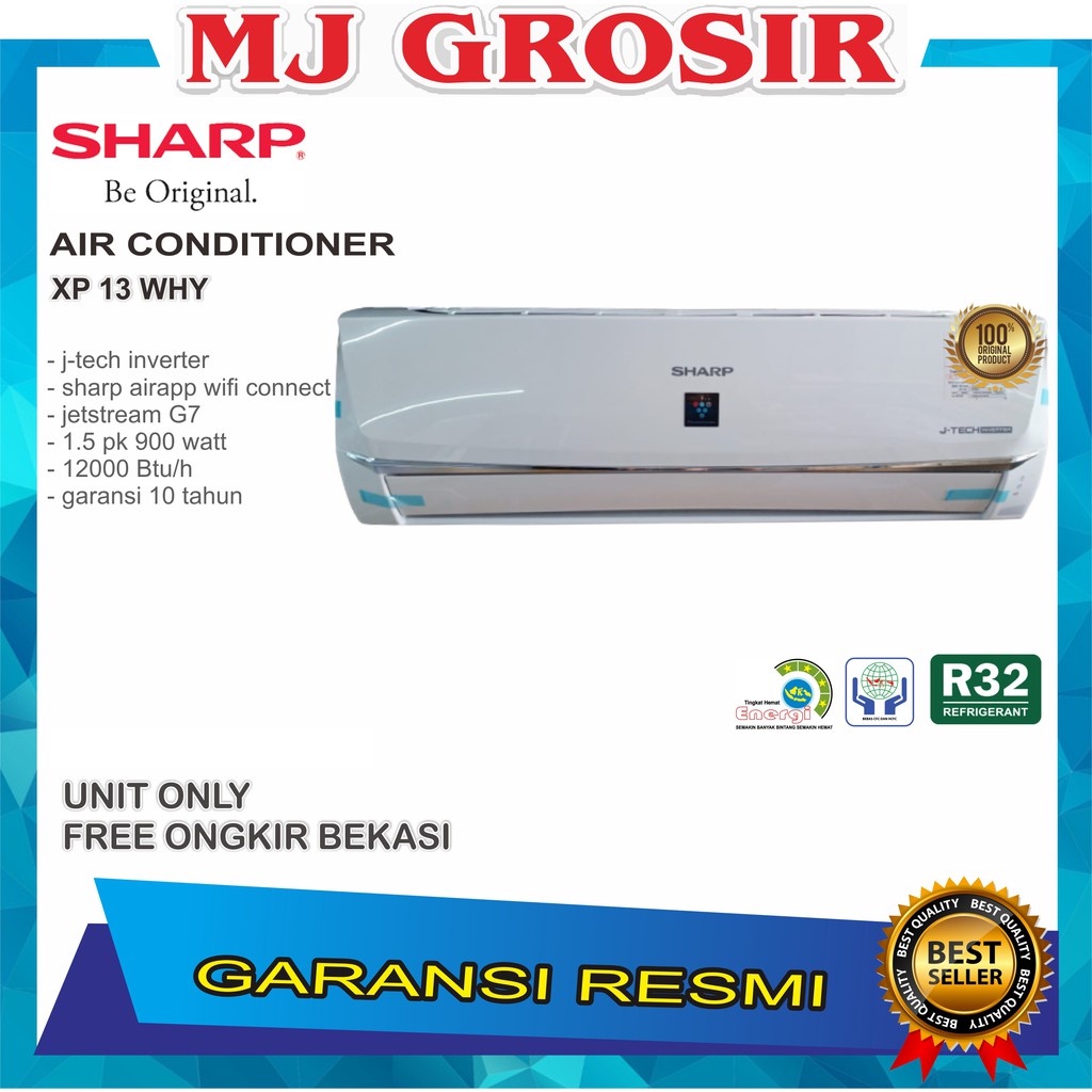 AC SHARP AH-XP 13 WHY 1.5 PK R32 INVERTER PLASMA WIFI UNITT ONLY