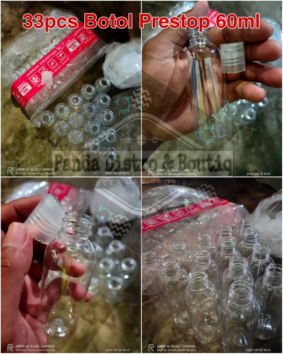 Botol 60ml Bening&putih Tutup Disctop Prestop