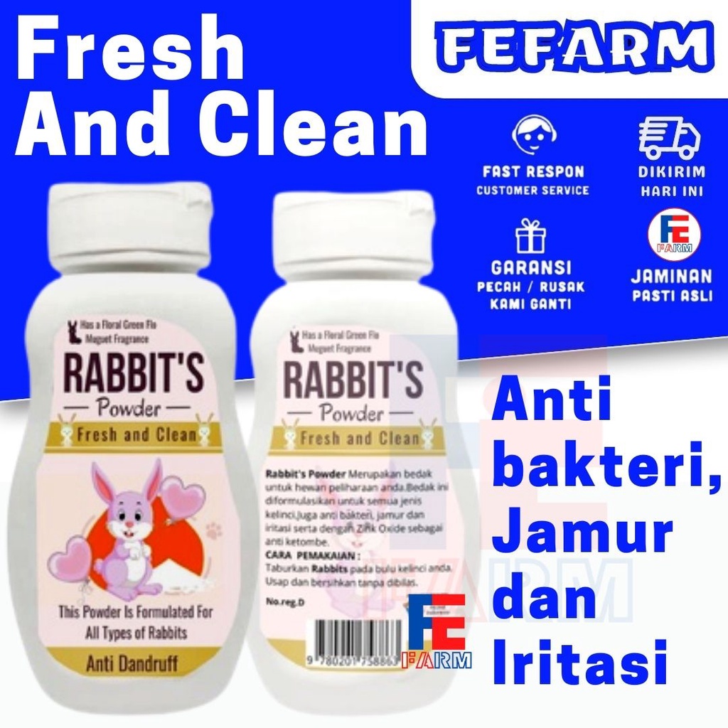 Bedak Anti Kutu dan Jamur Untuk Kelinci FEFARM