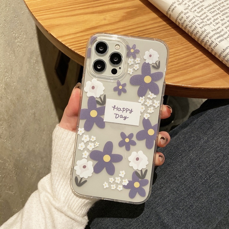 Soft Case Silikon TPU Transparan Motif Bunga Untuk OPPO A16K A16e A15 A15s A3s A5s A54 A74 A76 A96 A93 A94 A95 A55 A5 A9 Reno 7 6 5K 7Z 62 A53 A7Z 62 A93