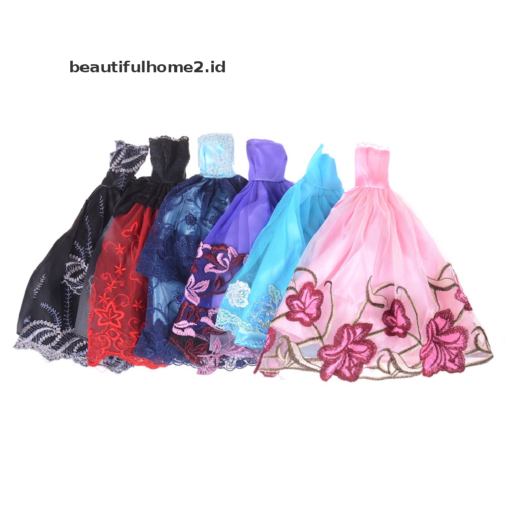 (Beautifulhome2.Id) 5pcs / Set Baju Boneka Barbie Untuk Mainan Anak Perempuan