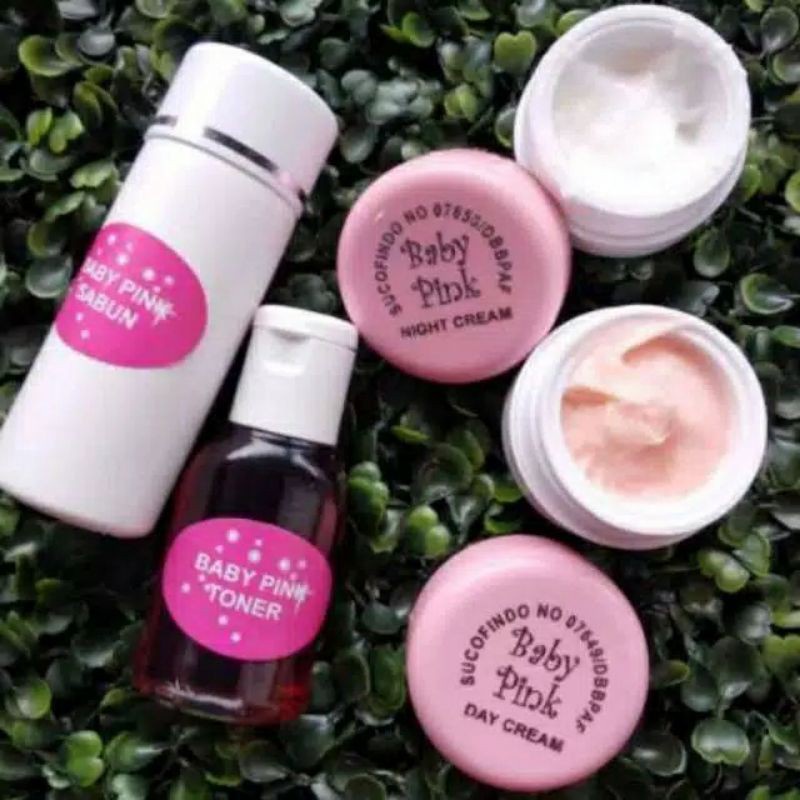 [1 Set] Cream Baby Pink / Paket Babypink Sucofindo - 15gr Krim Perawatan Wajah 4 in 1 Day Night Cream Toner Facial Wash | Pemutih Pengencang Wajah Glowing Cantik Cerah Bersinar | Pengecil Pori Penghilang Jerawat Skin Care - Original