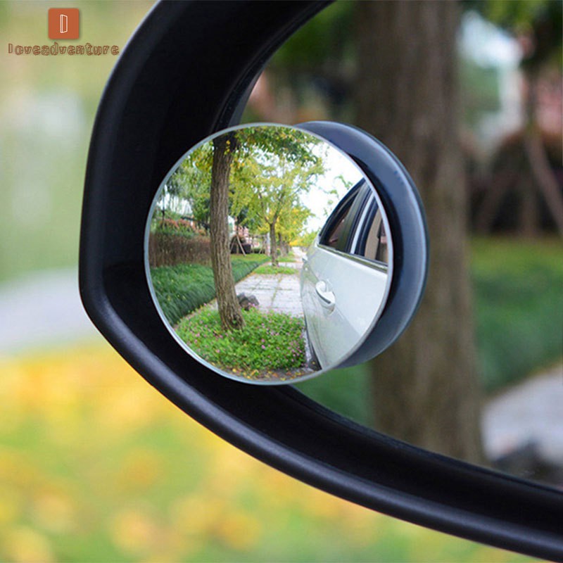 2 PCS Universal   Blind Spot ROUND Mirror Car Round Convex Rear View Mirror 360 Degree Adjustable / CERMIN TAMBAHAN SPION MOBIL / CERMIN SPION MOBIL