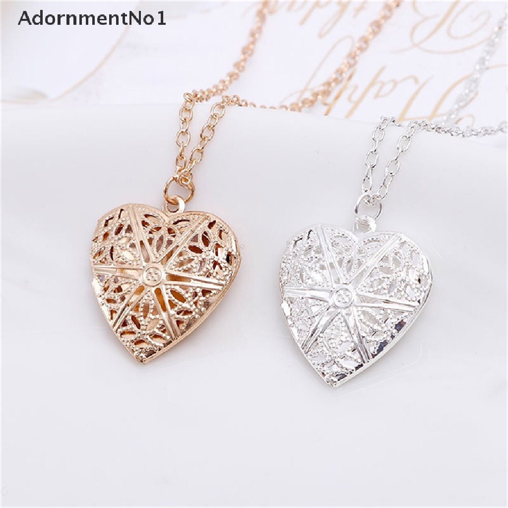 (AdornmentNo1) Kalung Rantai Dengan Liontin Bentuk Hati Hollow Out Untuk Wanita