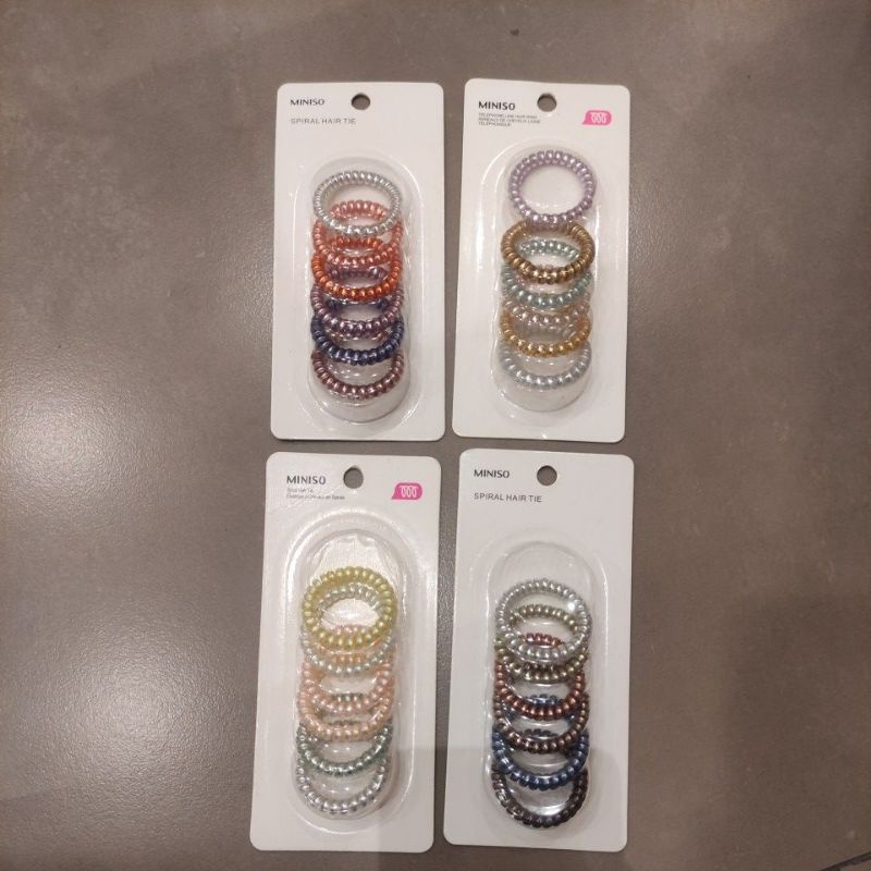 spiral hair tie miniso