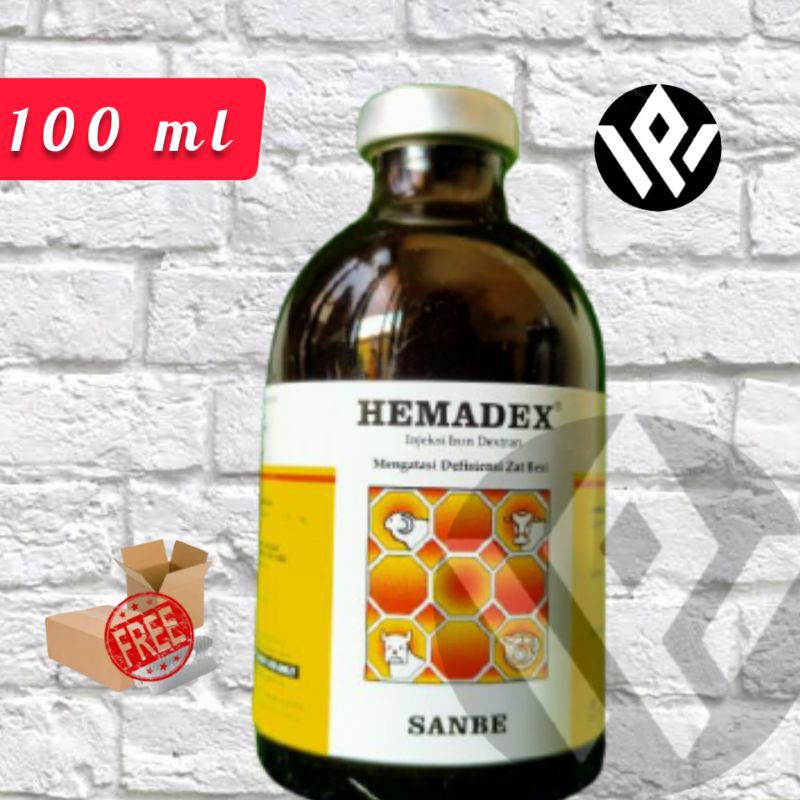 HEMADEX 100 ml iron dextran penambah zat besi Hewan PT Sanbe Farma