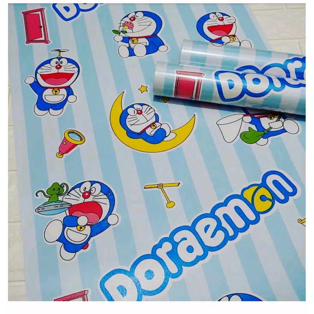  Wallpaper  sticker  DORAEMON GARIS 45cm x 10m Shopee Indonesia