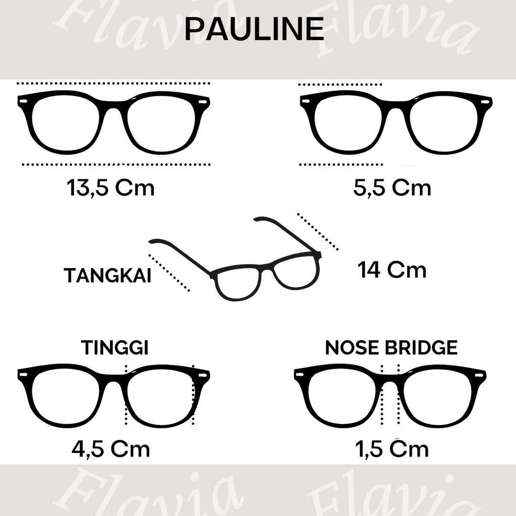 Flavia Eyewear - Kacamata Pauline Cat Eye Titanium (custom minus, photochromic, blueray, bluechromic dan photobrown)