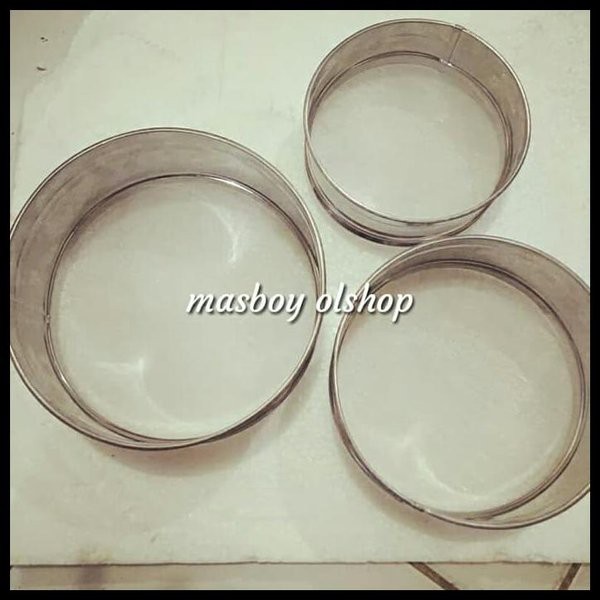 Ayakan Tepung Saringan Santan Halus Bulat Stainless Steel 1 Set isi 3 pcs 16 18 20 cm