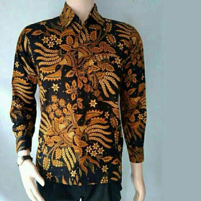 Kemeja Batik Lengan Panjang Motif Manggar