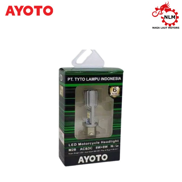 AYOTO Lampu LED Motor H6 Hi-Lo 8W+8W 2 Mata AC DC M2B