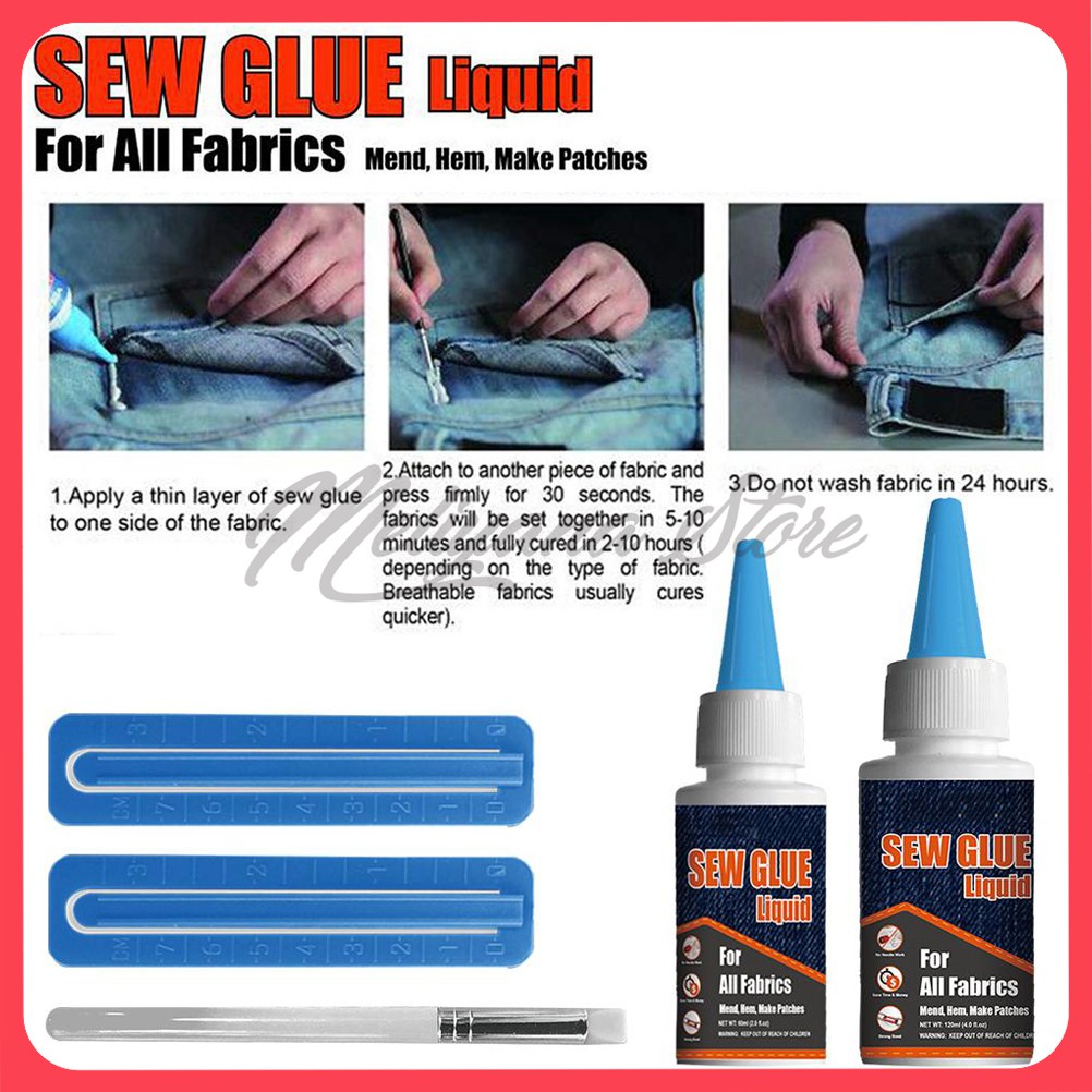 ORIGINAL Sew Glue Liquid For All Fabrics Lem Bahan Kain Serbaguna