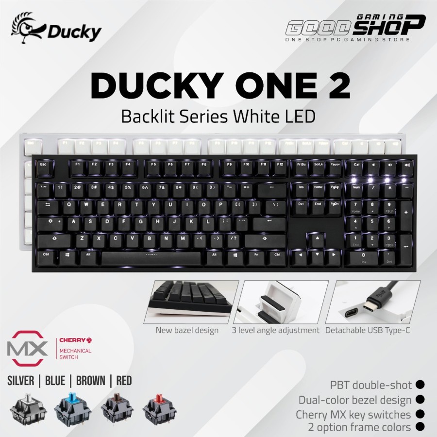 DUCKY ONE 2 Backlit Series White LED Fullsize - Gaming Keyboard