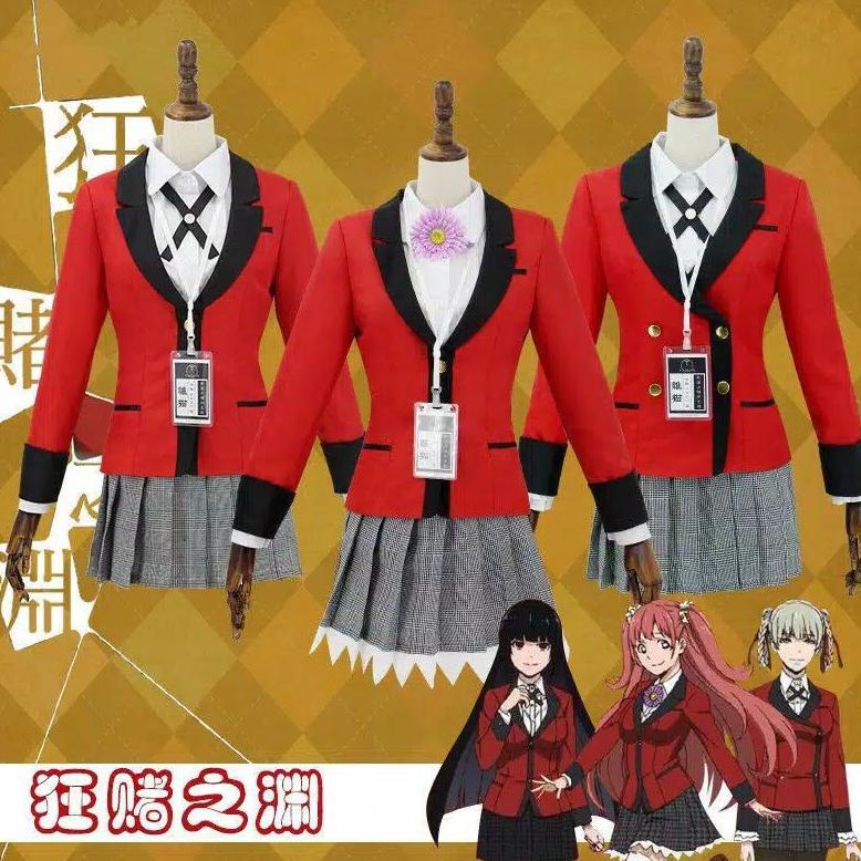 BISA COD Kakegurui Jabami Yumeko/Saotome Mary/Momobami Ririka/Kirari/Suzui Seifuku Cosplay Costume A