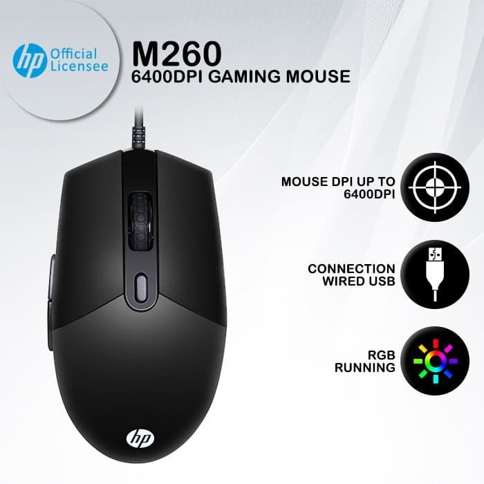 Mouse Gaming HP M260 - 6400DPI RGB Driver Macro Software