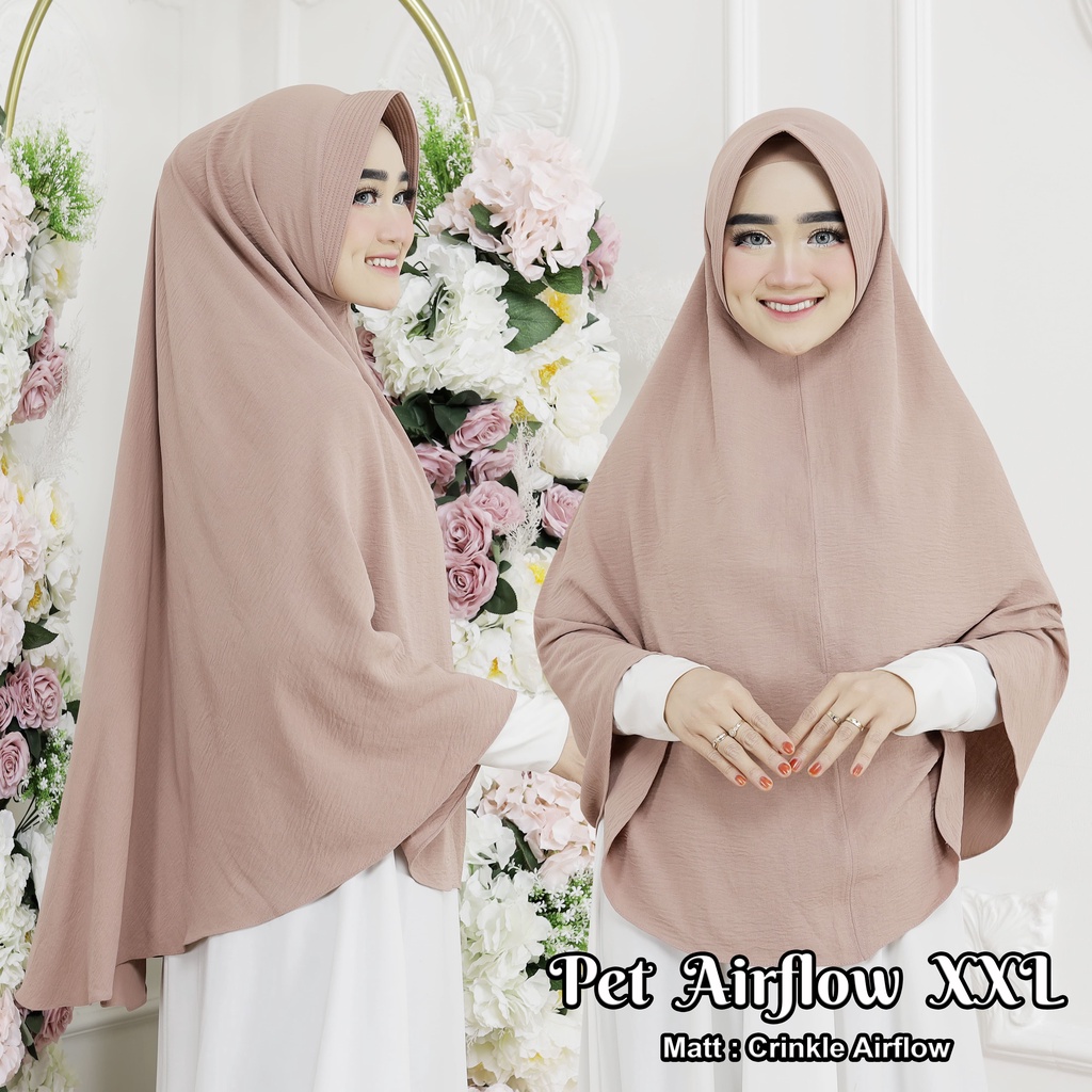 KERUDUNG INSTAN PET AIRFLOW SIZE XXL HIJAB INSTAN PET CRINKLE AIRFLOW PASAR HIJA'B