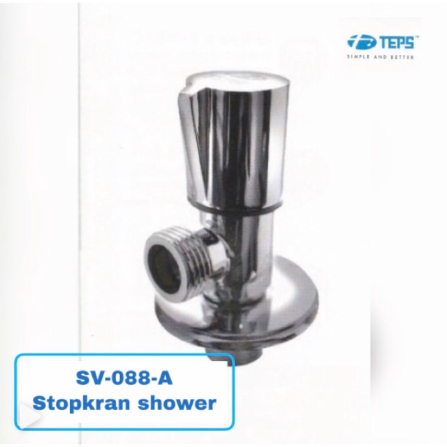 TEPS SV-088A Stop kran air shower / Stop valve Kuningan Brass