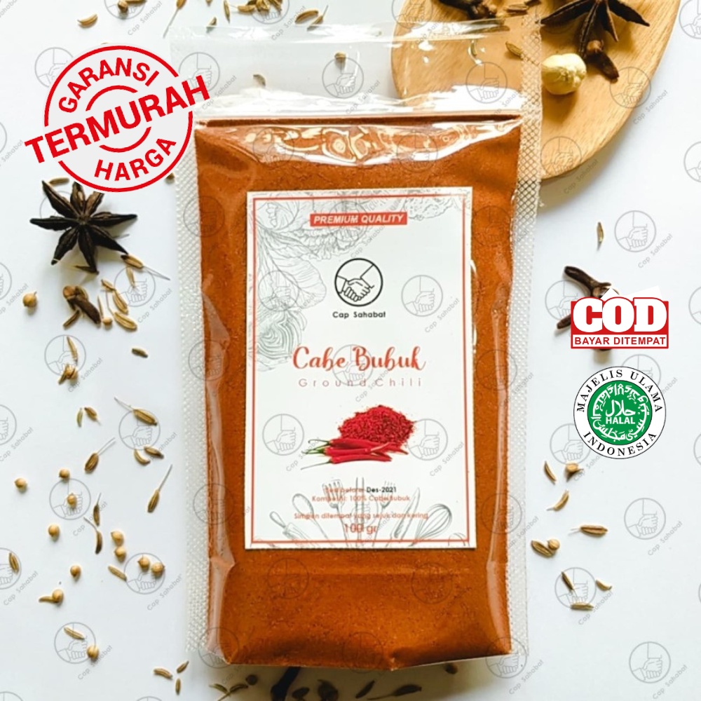 Cabe Bubuk Asli 100gr / Bubuk Cabe Murni 100% / Ground Chili / JSR Rempah Kualitas Premium