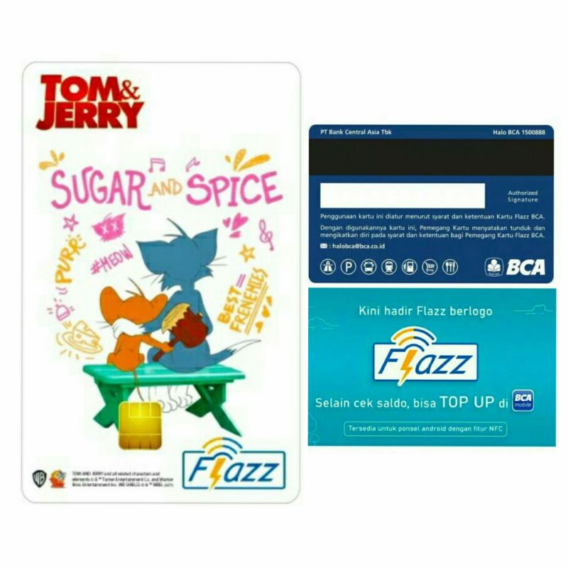 KARTU Toll FLAZZ BCA Gen 2/ Gen2  TOM &amp; JERRY Limited Edition ORI /Like eTOLL eMONEY Tapcash or Brizzi