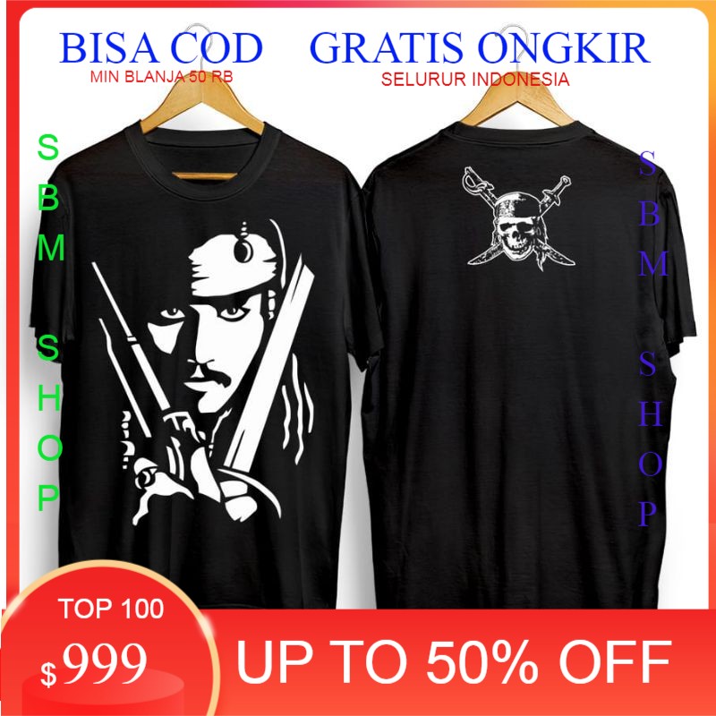 KAOS DISTRO KARTUN/ANIME PIRATES OF THE CARIBBEAN