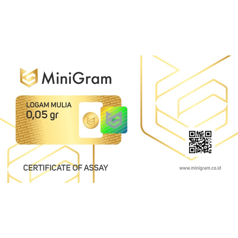 Minigram 0,05 Gram Emas Batangan Bersertifikat Murni 24 Karat