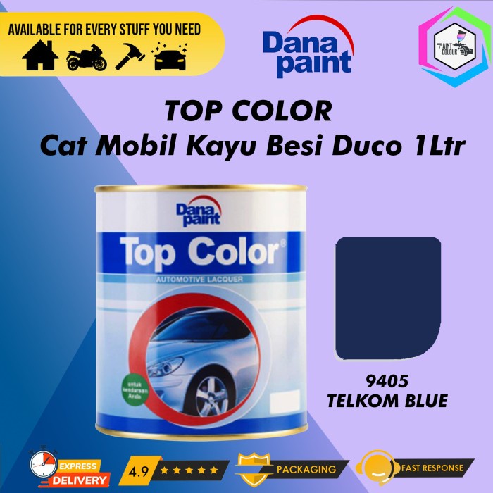 TOP COLOR 9405* Telkom Blue - Cat Mobil Kayu Besi Duco - 1L