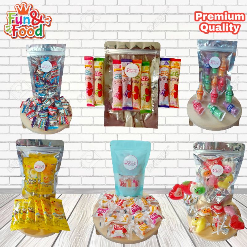 

Aneka Permen Tiup Susu Lolipop Rush Sugar Marshmallow Gummy Jelly Puding Kualitas Premium