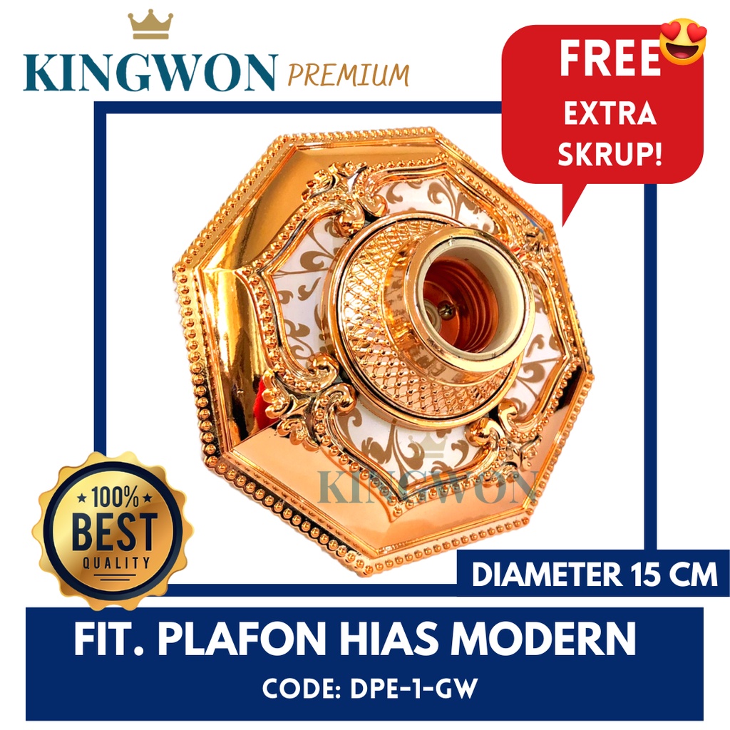 FITTING LAMPU PLAFON HIAS MODERN E27 DPE 1 GW KINGWON