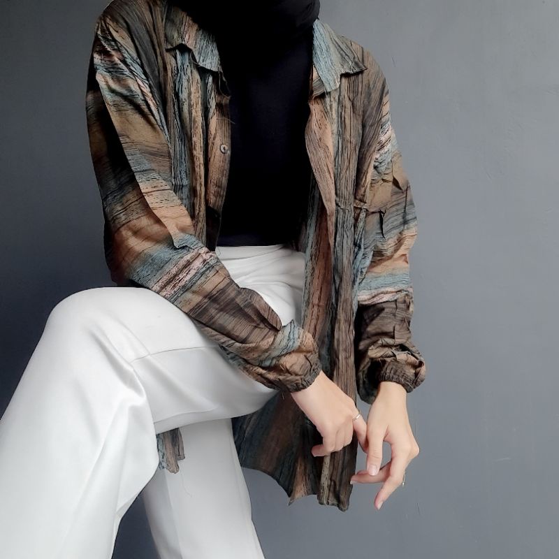 Winny pattern oversize vintage shirt-2