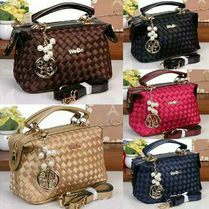 Tas Tangan Wanita Model Anyaman Branded WEBE WB Model Doctor Mutiara