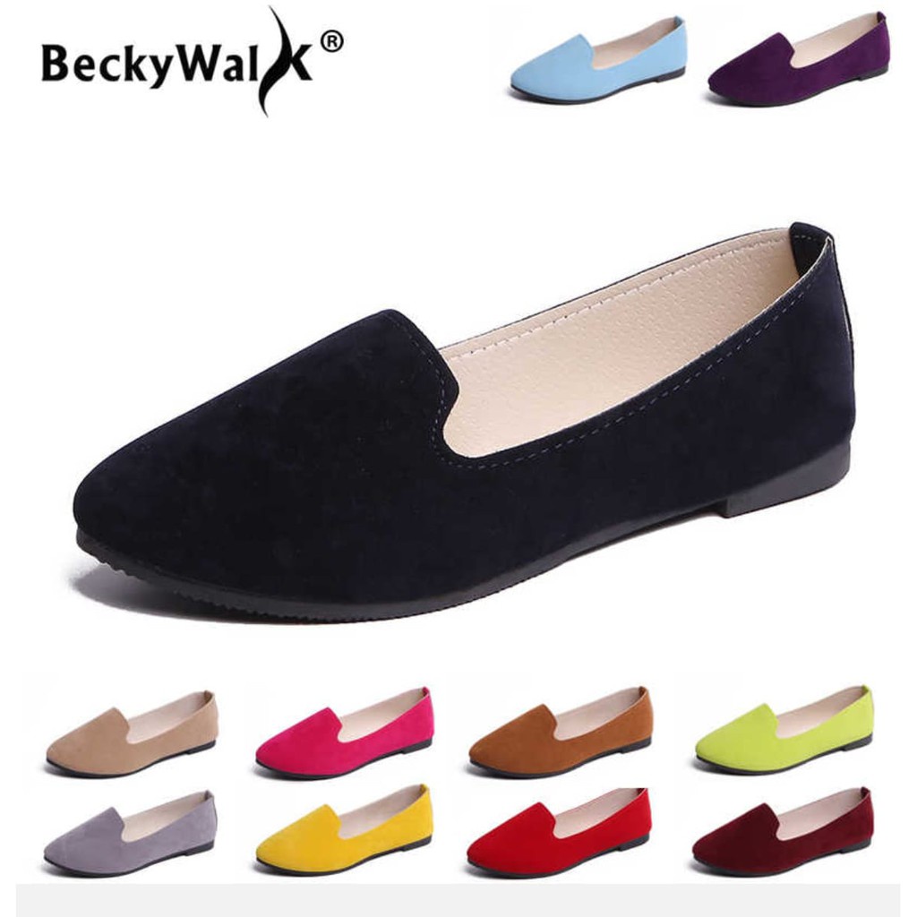Flat Shoes Suede Sepatu Balet Polos 02