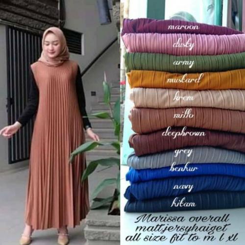 SLEEVELESS LONGDRESS / DRESS PLISKET WANITA / GAMIS PLISKET