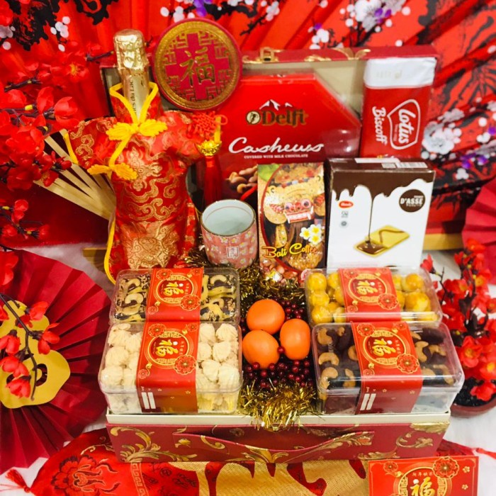 

Paket box dekorasi sakura hampers imlek cny parcel kado kue kering 110