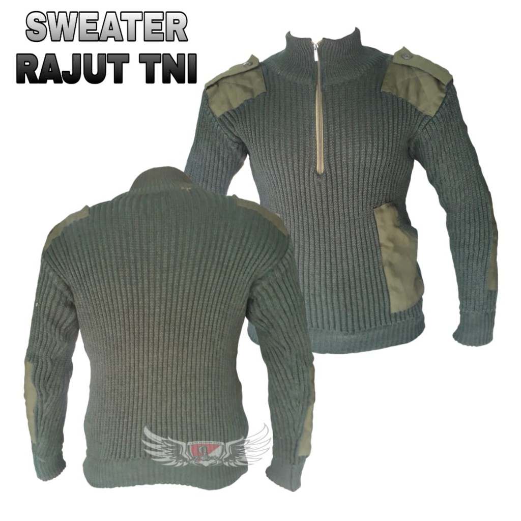 SWEATER RAJUT PRIA TNI HIJAU ARMY - SCORPIO