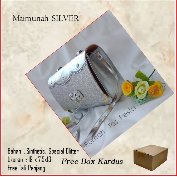 Tas Kecil,Tas Imut,Tas Kondangan,Maimunah SILVER