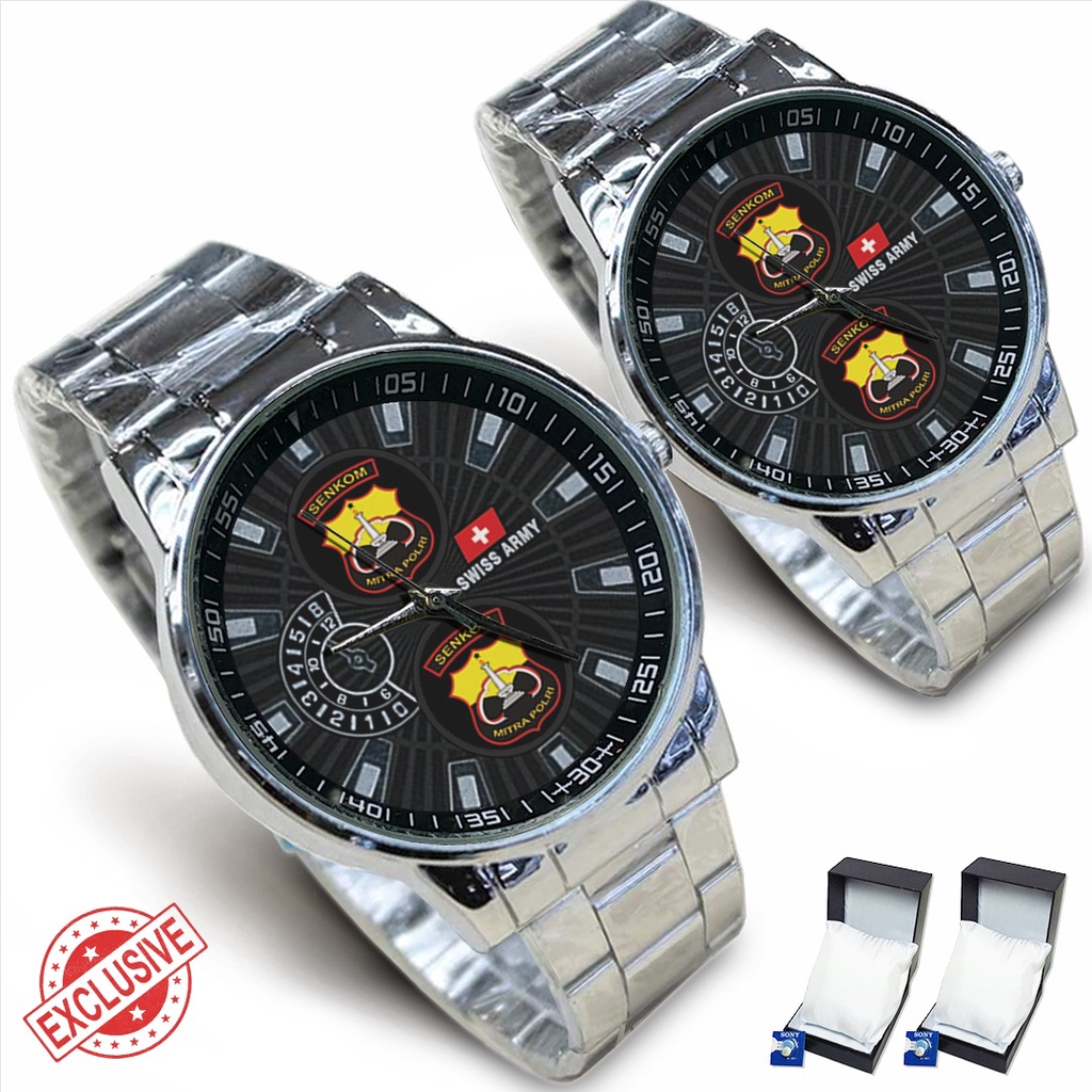 Jam Tangan Rantai Couple Logo SENKOM (Cool)