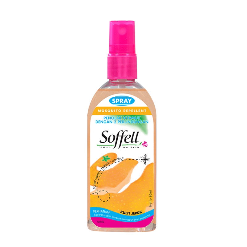 SOFFELL SPRAY 80 ML Wangi Bunga Geranium &amp; Kulit Jeruk - Semprot Penolak Anti Nyamuk Soffel Sofel