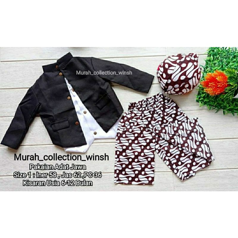 100% REAL PICT Set beskap anak - beskap bayi | Baju adat anak | Baju adat jawa - Tedak siten
